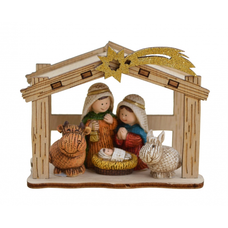 3" HOLY FAMILY STABLE - San Francis