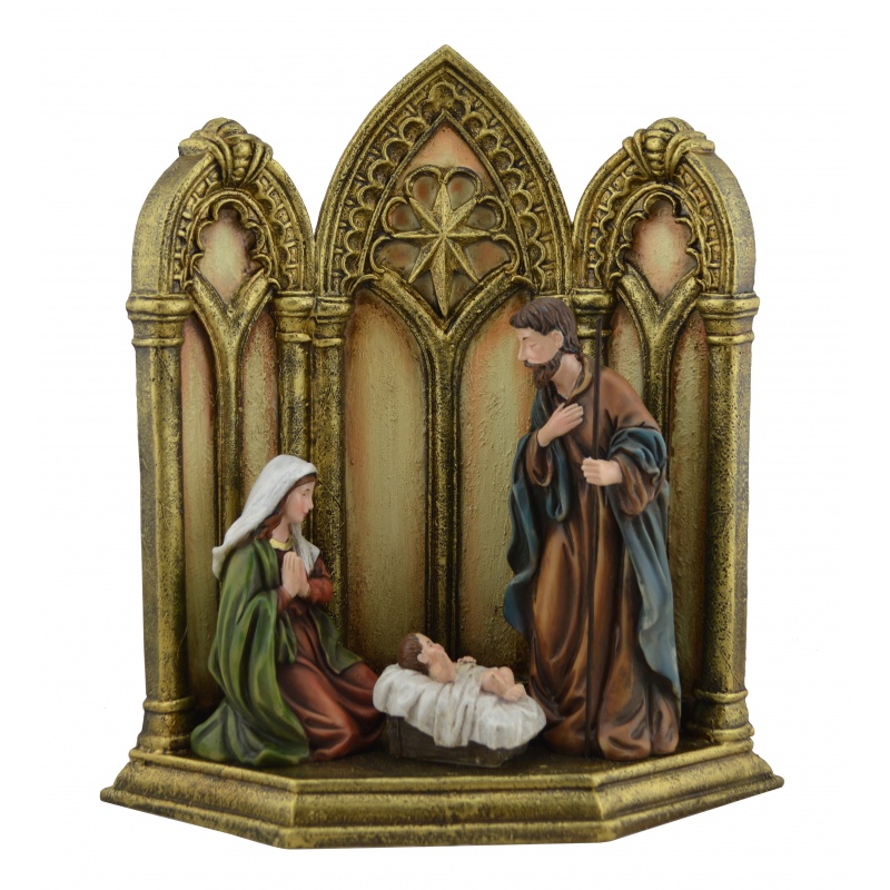 HOLY FAMILY SCENE 11" San Francis