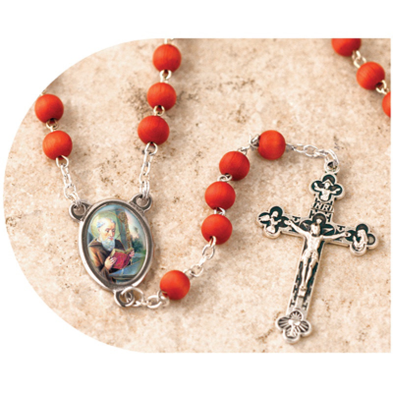 Gift Boxed Samuel Rosary with 8mm Hematite Beads Samuel Center Silver Finish St and 1 3/4 x 1 inch Crucifix St