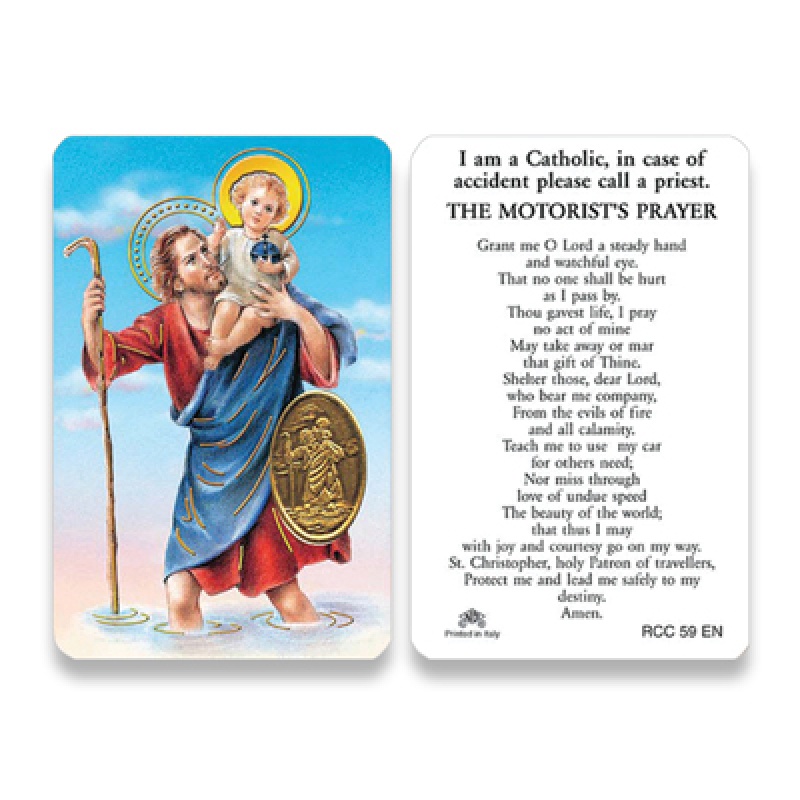 RCC ST CHRISTOPHER PRAYER CARD ENGLISH 25/PKG San Francis